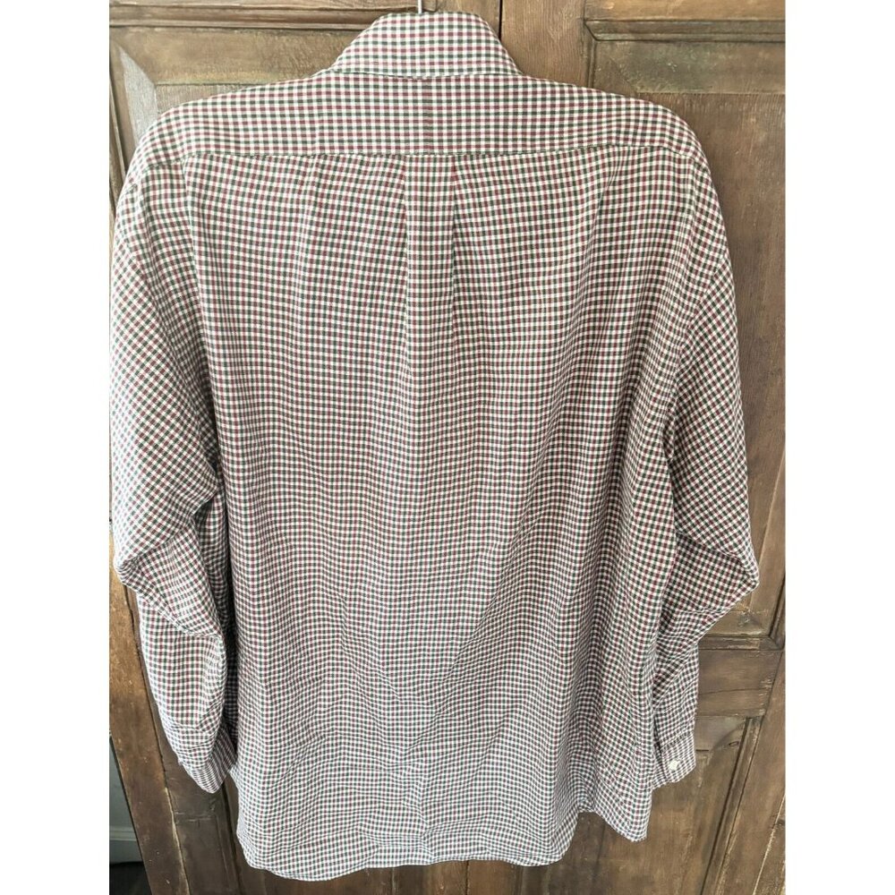 Polo Ralph Lauren Blake Men's Medium Burgundy Green Check Button Down Shirt - Picture 3 of 5